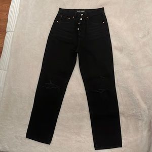 Denim forum: the Joni high rise loose, size 25. Ripped at knees and 29 length